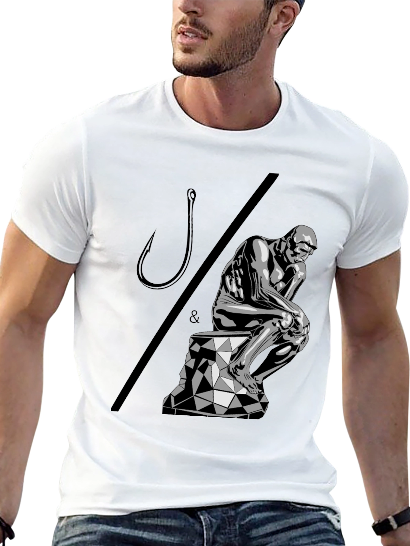 Philosophical Angler T-Shirt: Think & Hook!
