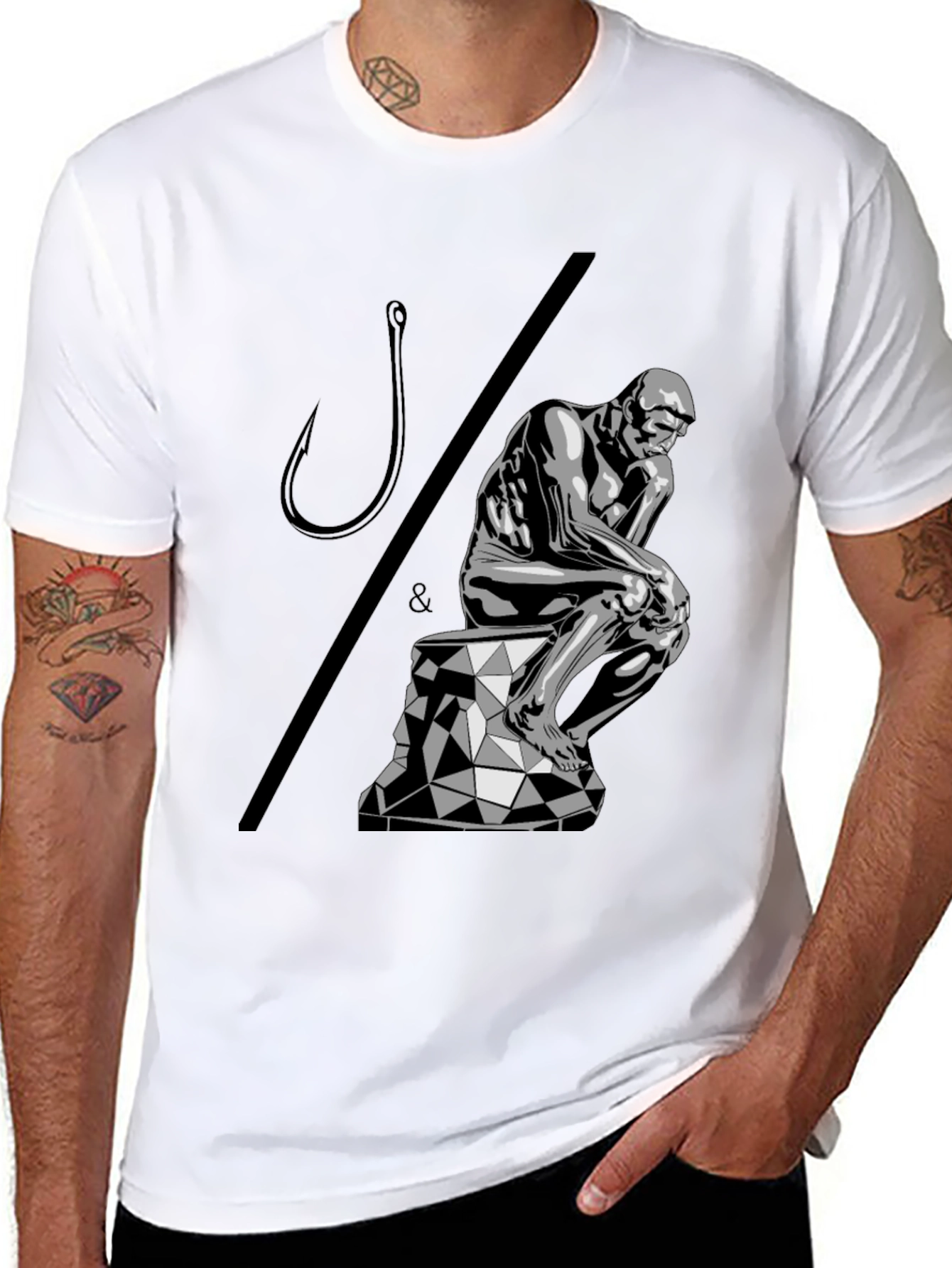 Philosophical Angler T-Shirt: Think & Hook!