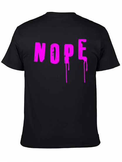 Nope Graphic T-Shirt - Casual Crew Neck Tee