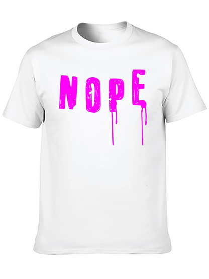 Nope Graphic T-Shirt - Casual Crew Neck Tee