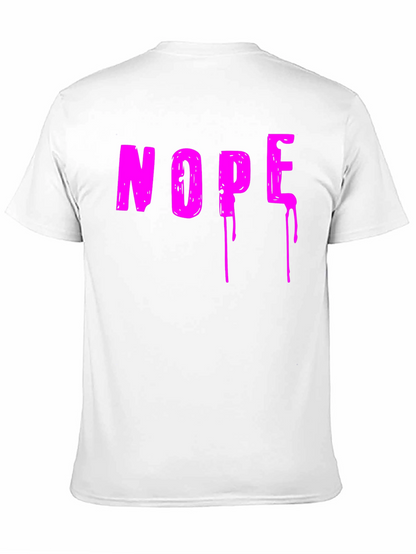 Nope Graphic T-Shirt - Casual Crew Neck Tee
