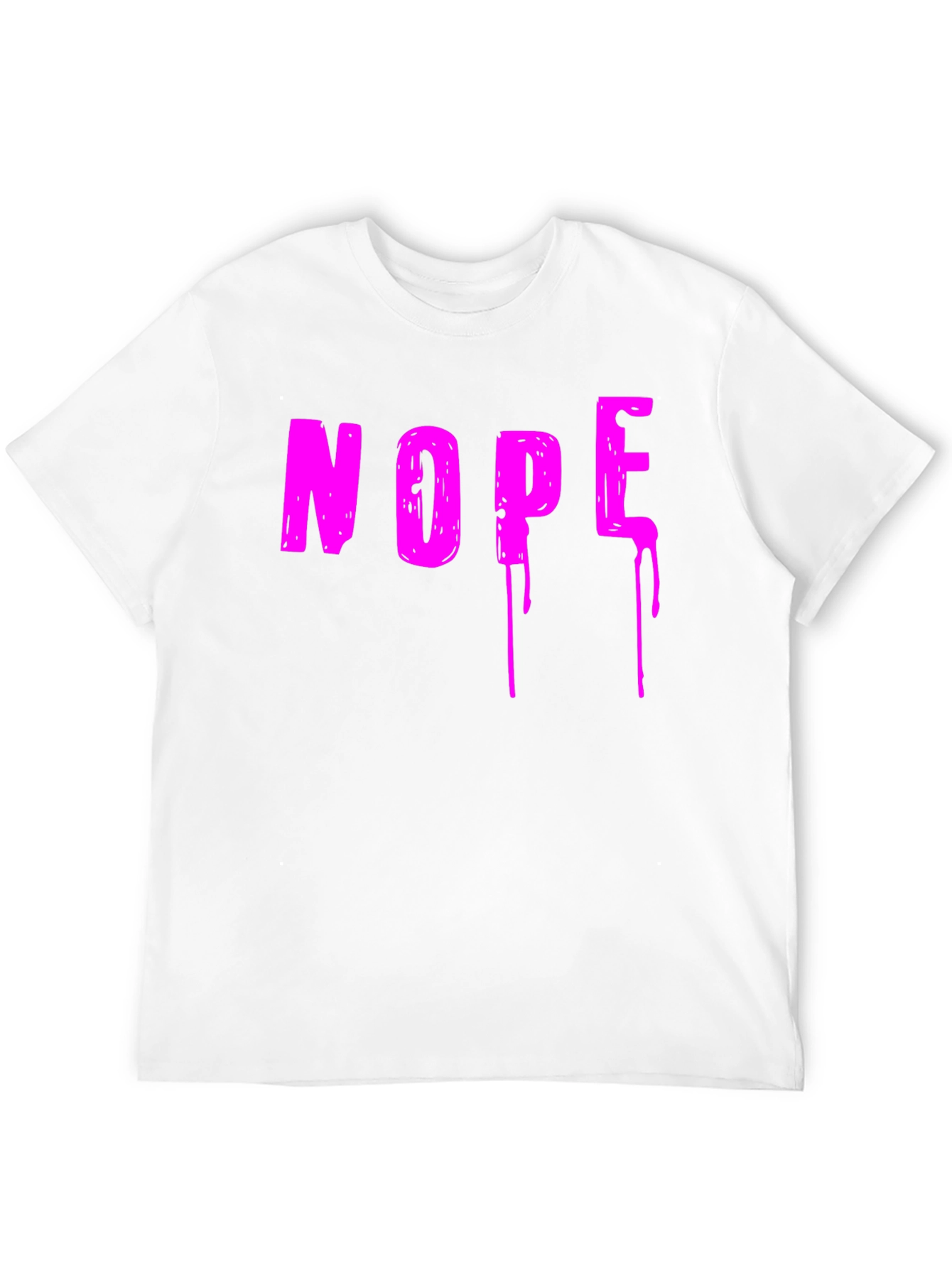 Nope Graphic T-Shirt - Casual Crew Neck Tee