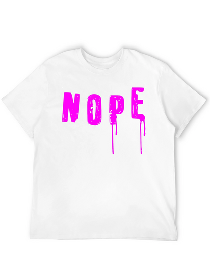 Nope Graphic T-Shirt - Casual Crew Neck Tee