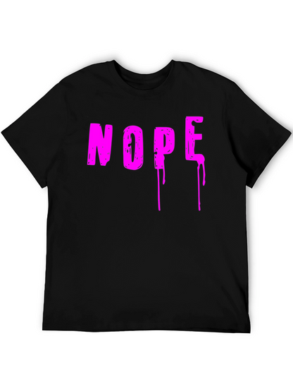 Nope Graphic T-Shirt - Casual Crew Neck Tee