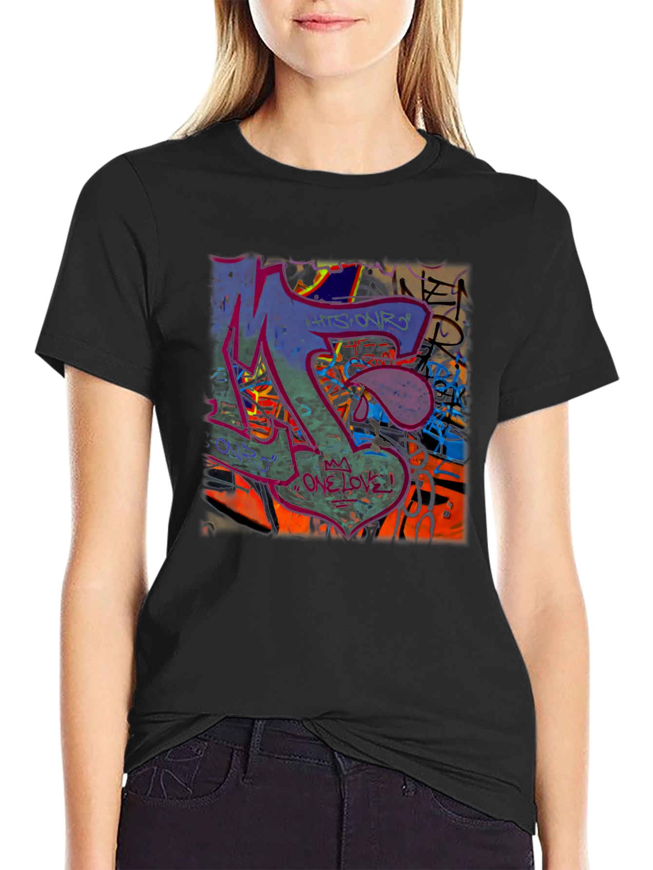 Graffiti Art Graphic Print T-Shirt
