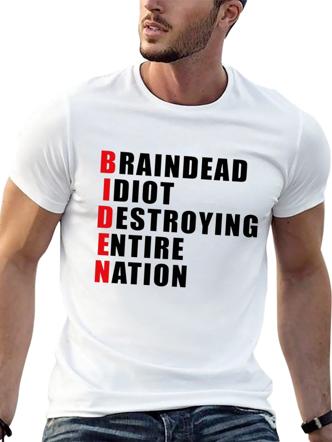 Anti-Biden T-Shirt - BRAINDEAD Design - Political Statement Tee