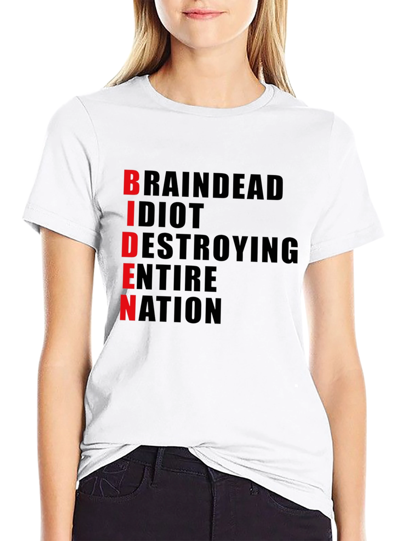 Anti-Biden T-Shirt - BRAINDEAD Design - Political Statement Tee