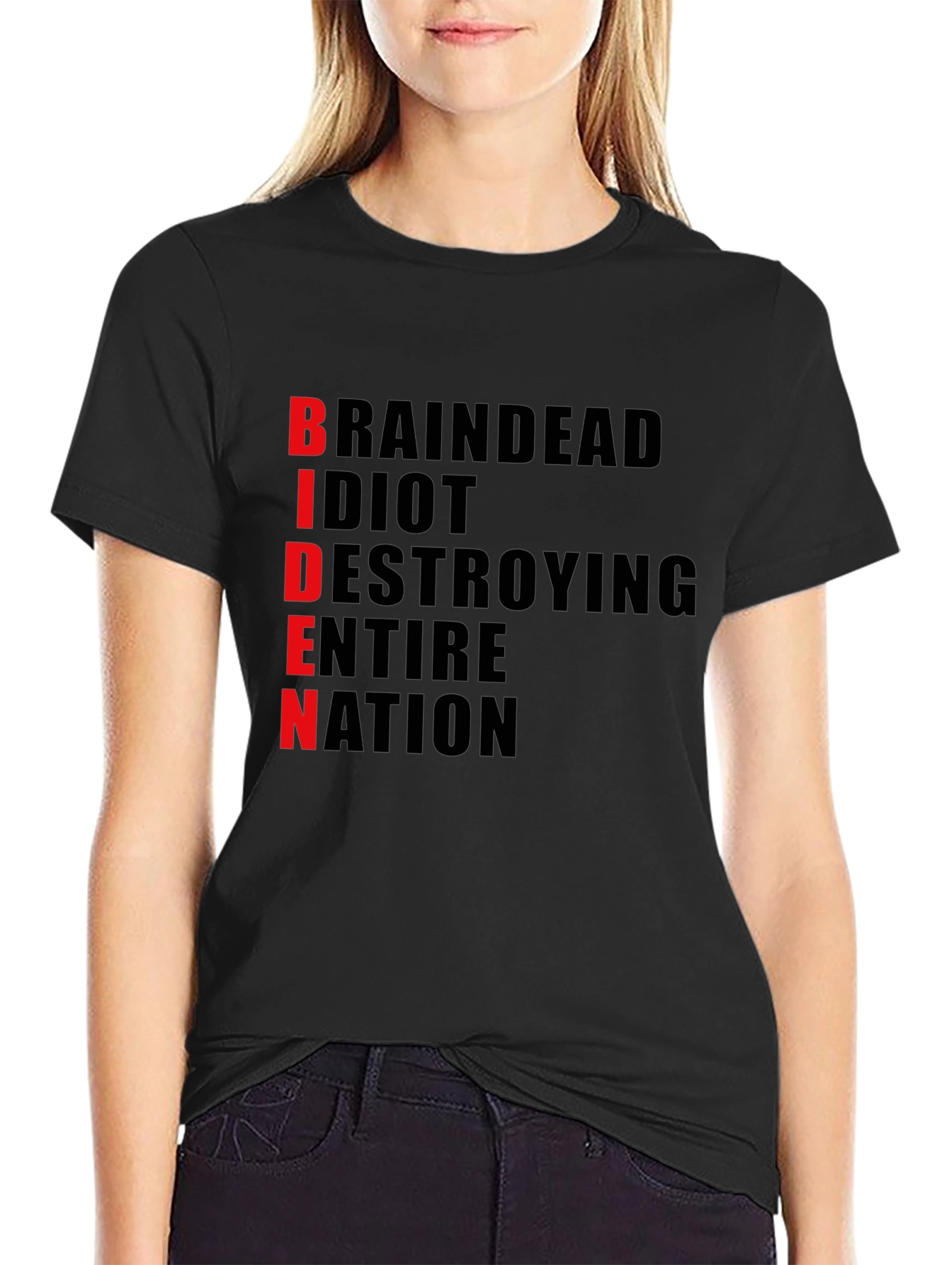 Anti-Biden T-Shirt - BRAINDEAD Design - Political Statement Tee