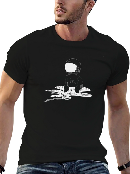 Astronaut Graphic Tee - Black Cotton T-Shirt