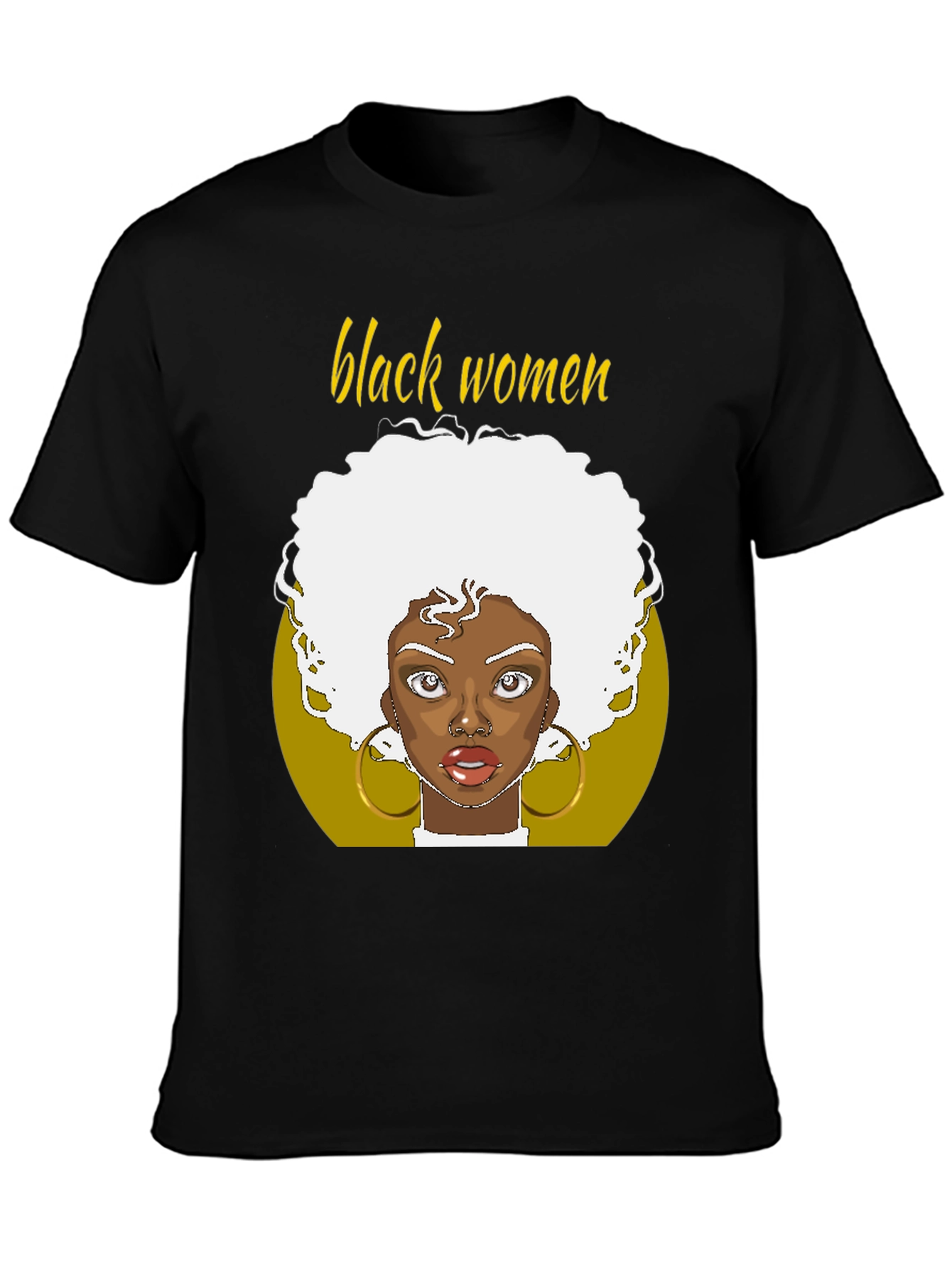 Black Women Graphic Tee - Afro Art T-Shirt