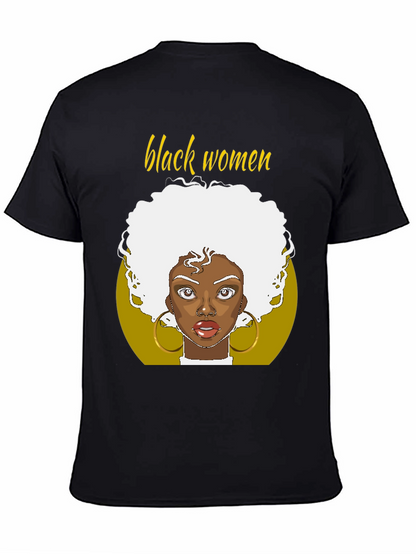 Black Women Graphic Tee - Afro Art T-Shirt