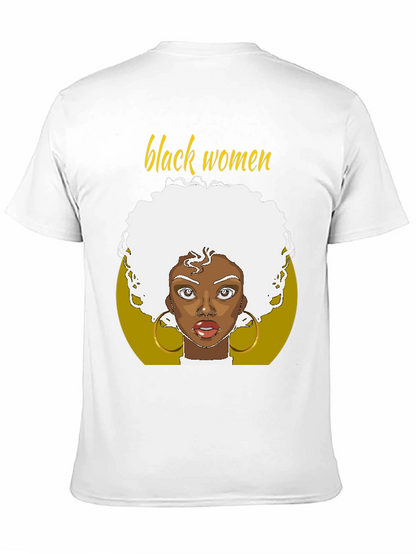 Black Women Graphic Tee - Afro Art T-Shirt
