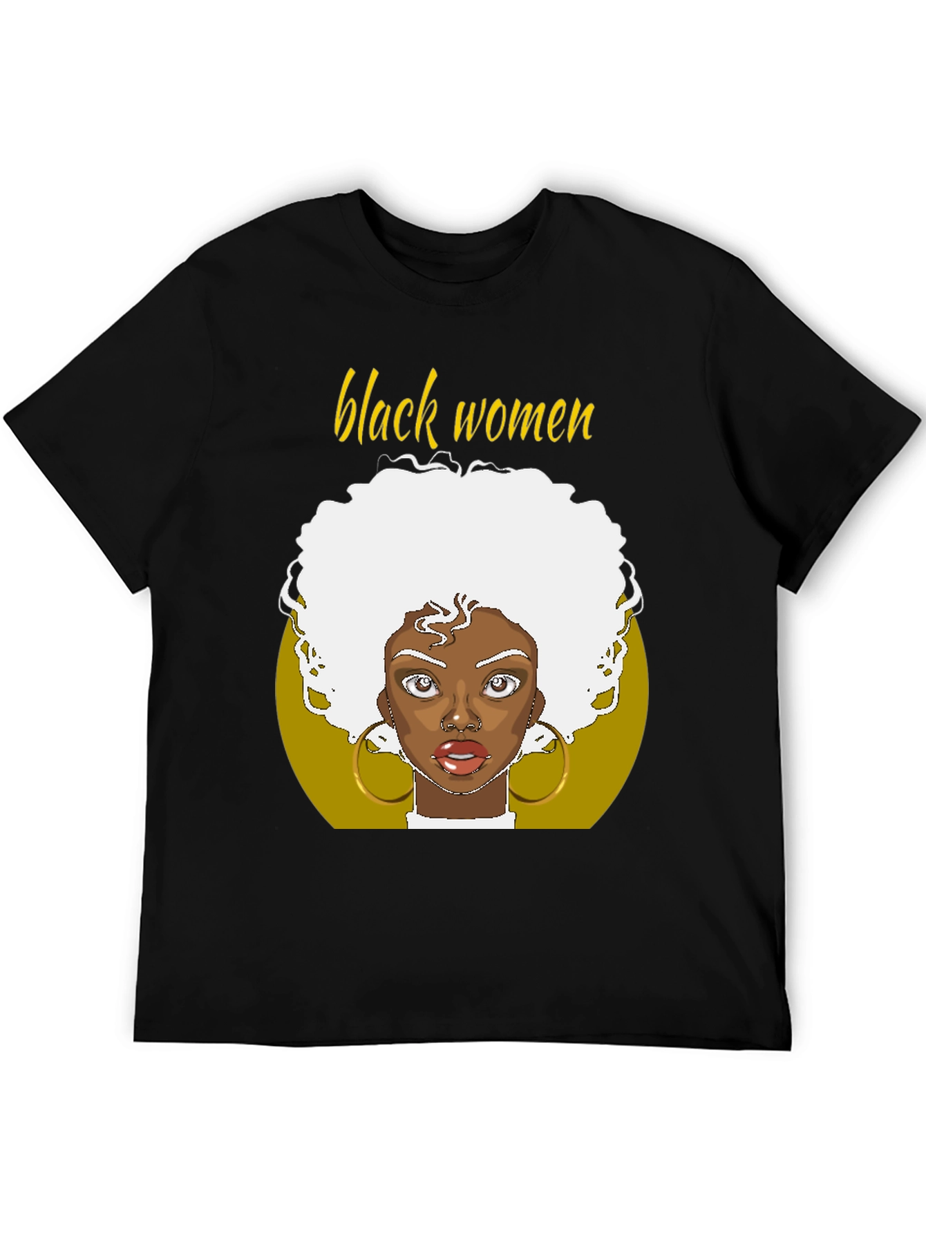 Black Women Graphic Tee - Afro Art T-Shirt