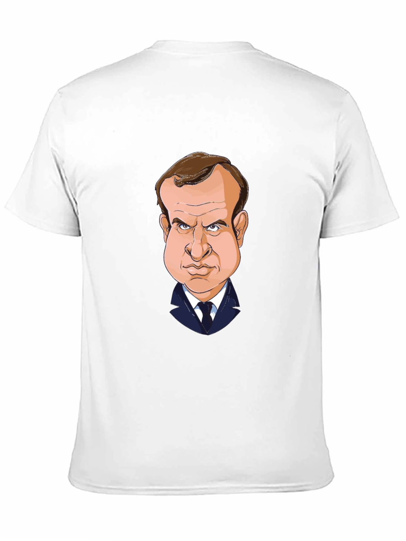 Macron Caricature T-Shirt - Black Cotton Tee