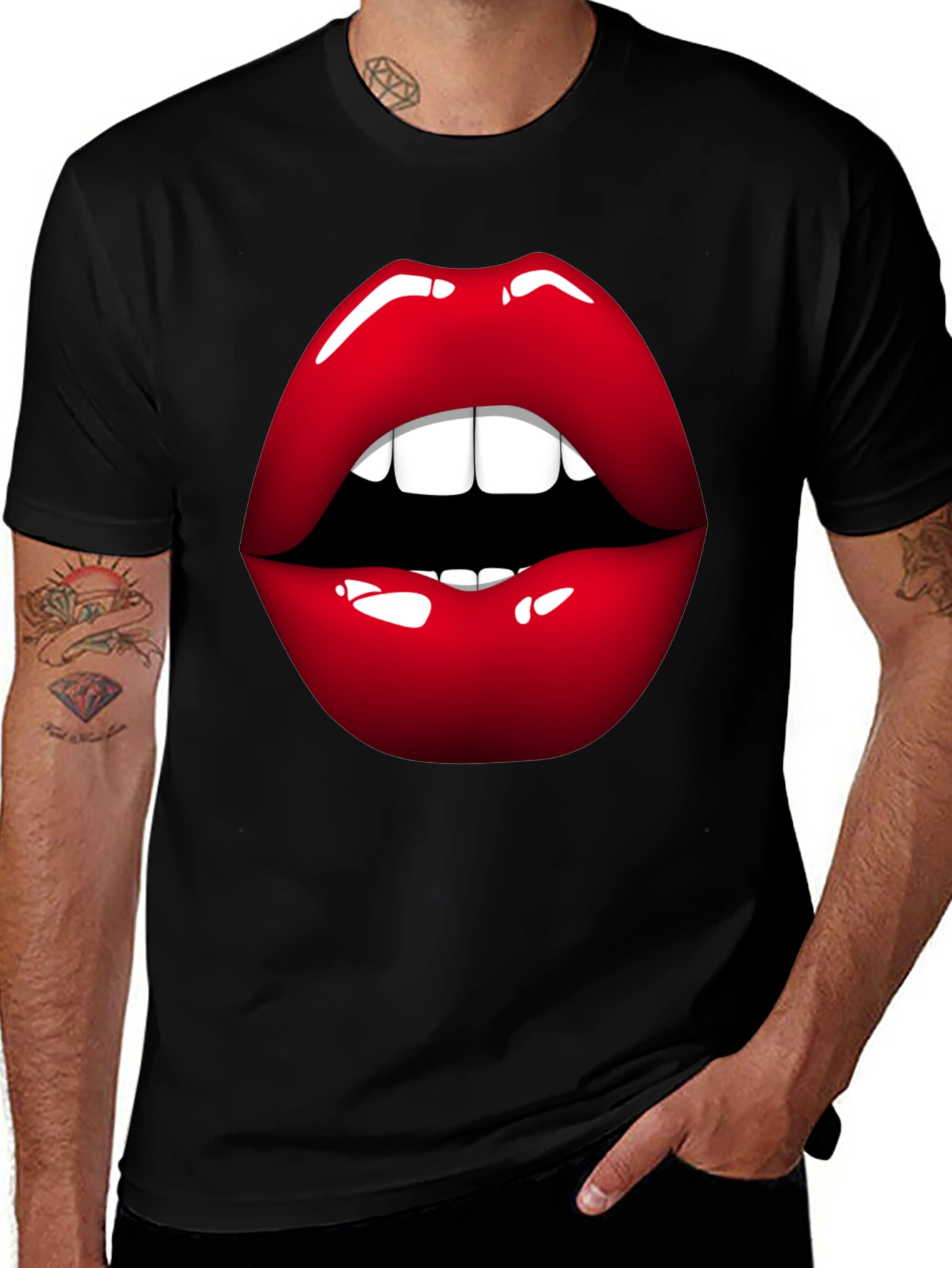 Bold Lip Graphic Tee - Stylish Statement Shirt
