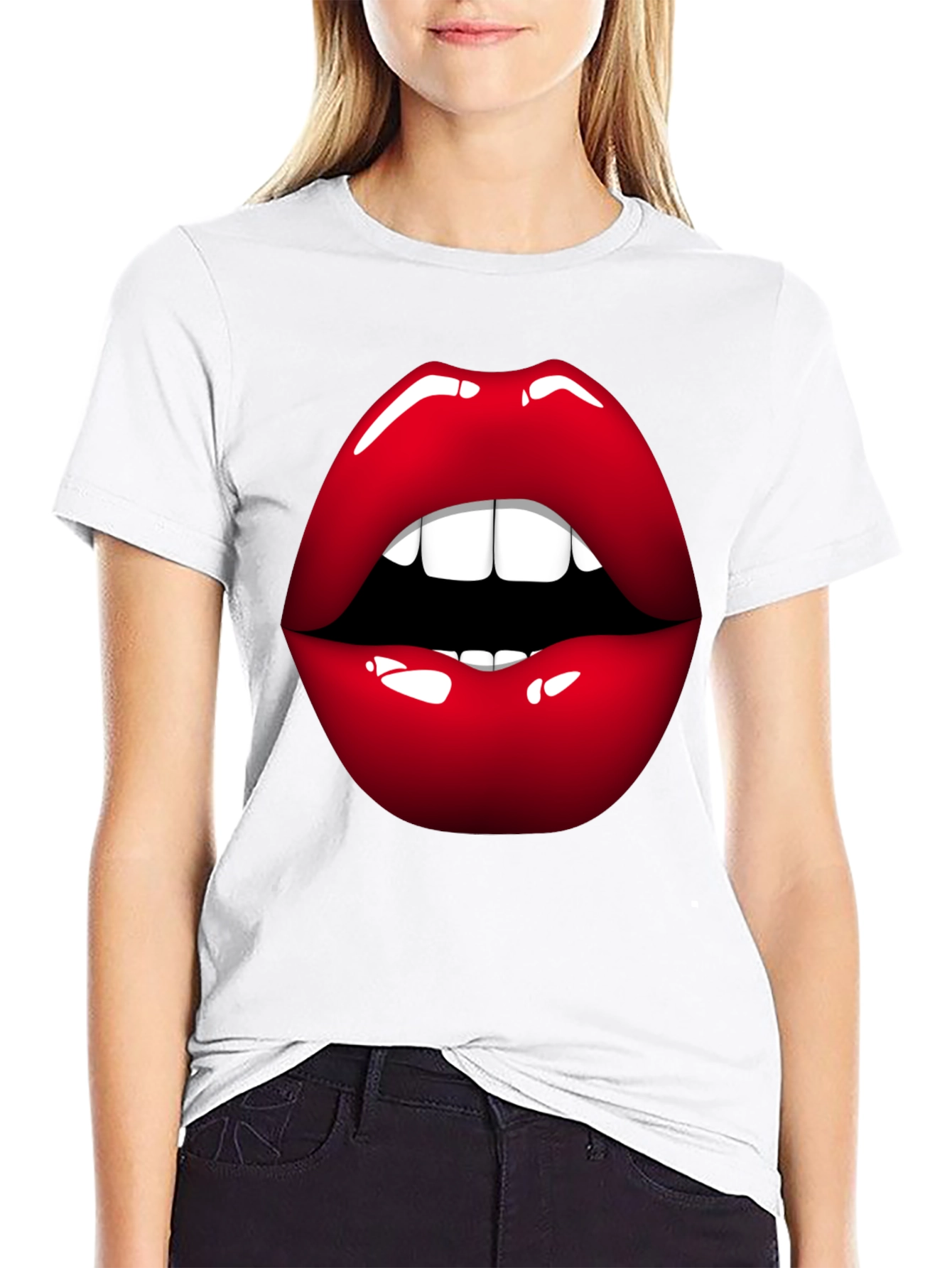 Bold Lip Graphic Tee - Stylish Statement Shirt