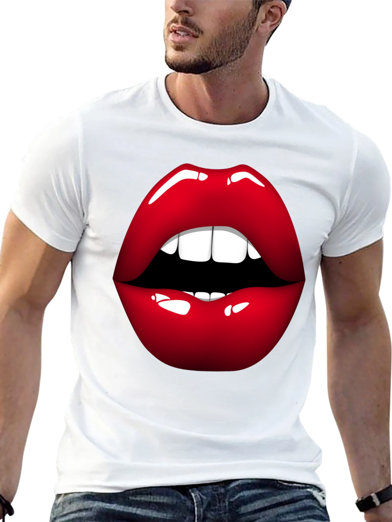 Bold Lip Graphic Tee - Stylish Statement Shirt