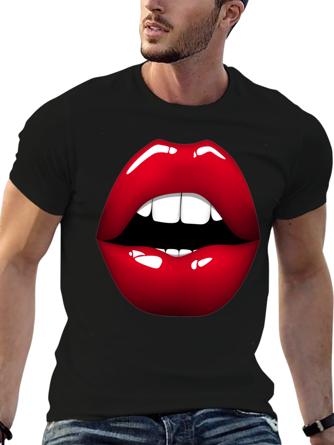 Bold Lip Graphic Tee - Stylish Statement Shirt