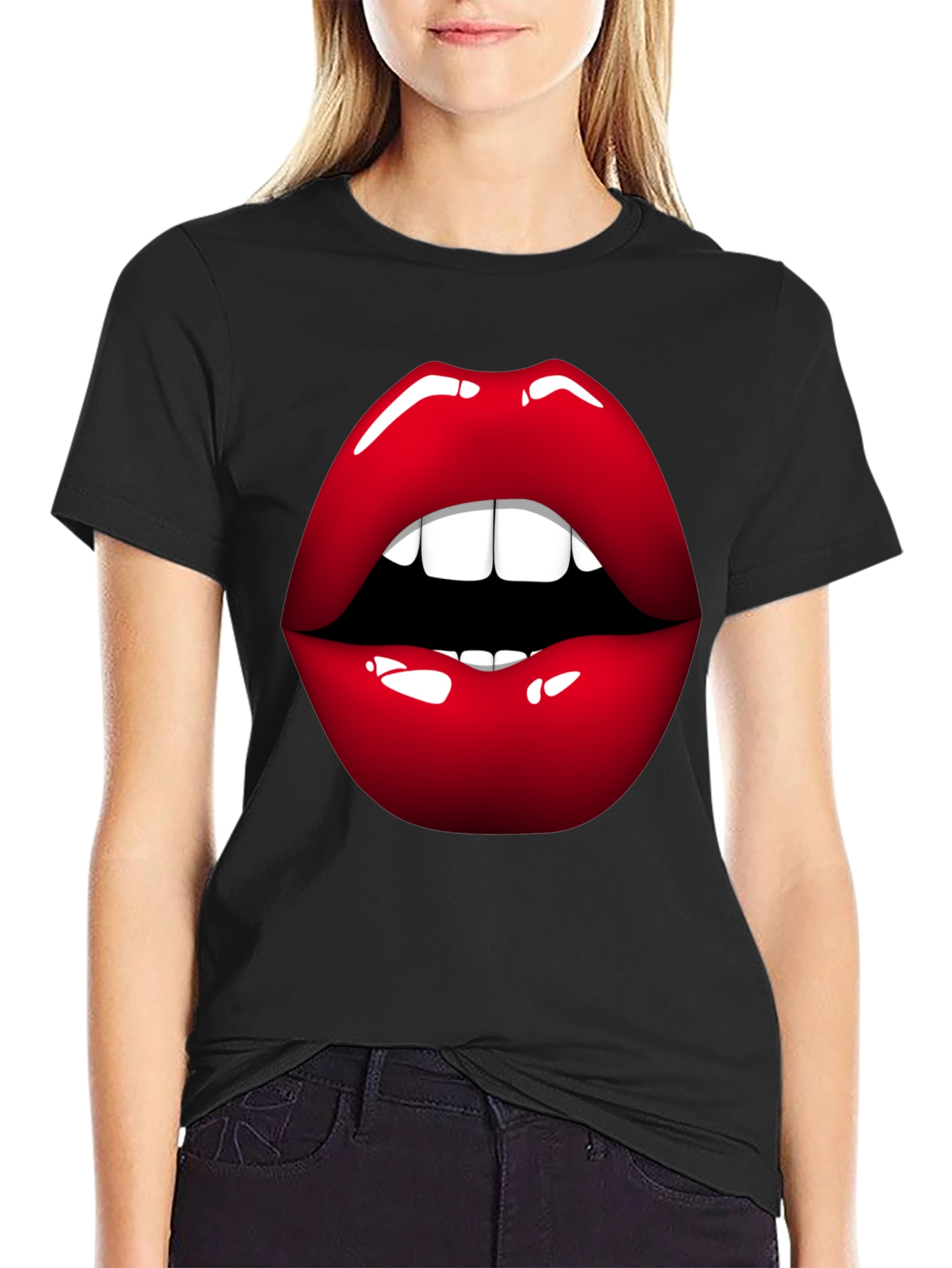 Bold Lip Graphic Tee - Stylish Statement Shirt