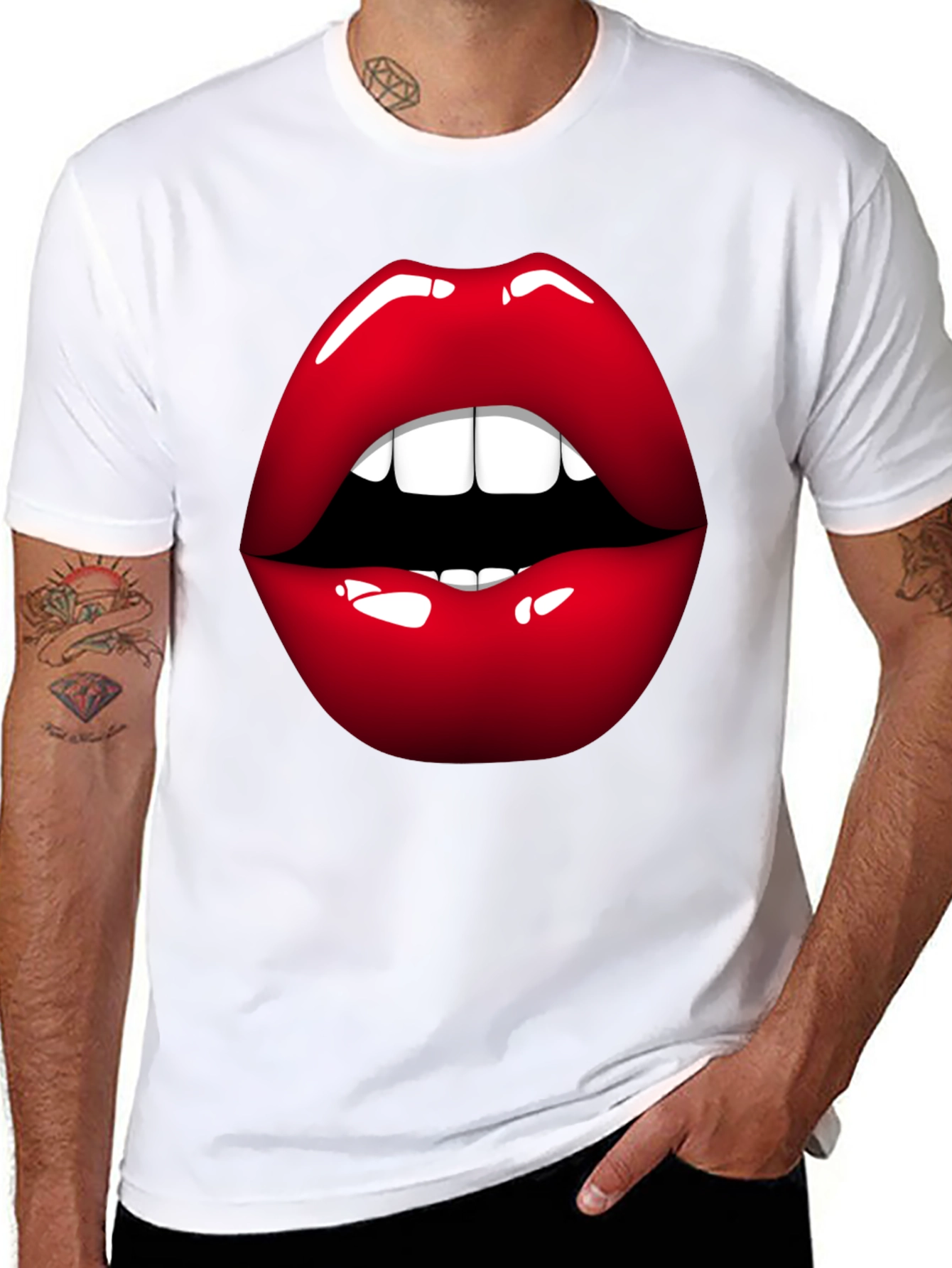 Bold Lip Graphic Tee - Stylish Statement Shirt
