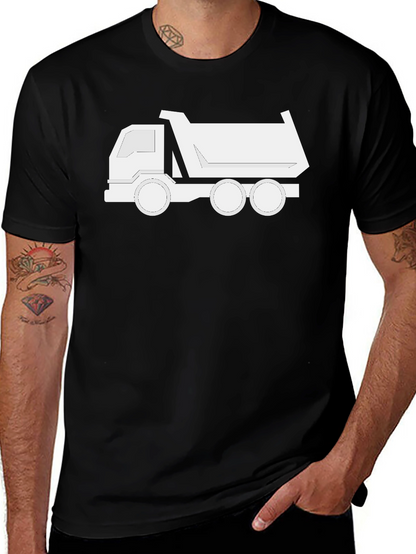 Dump Truck Graphic T-Shirt - Classic Black Cotton Tee
