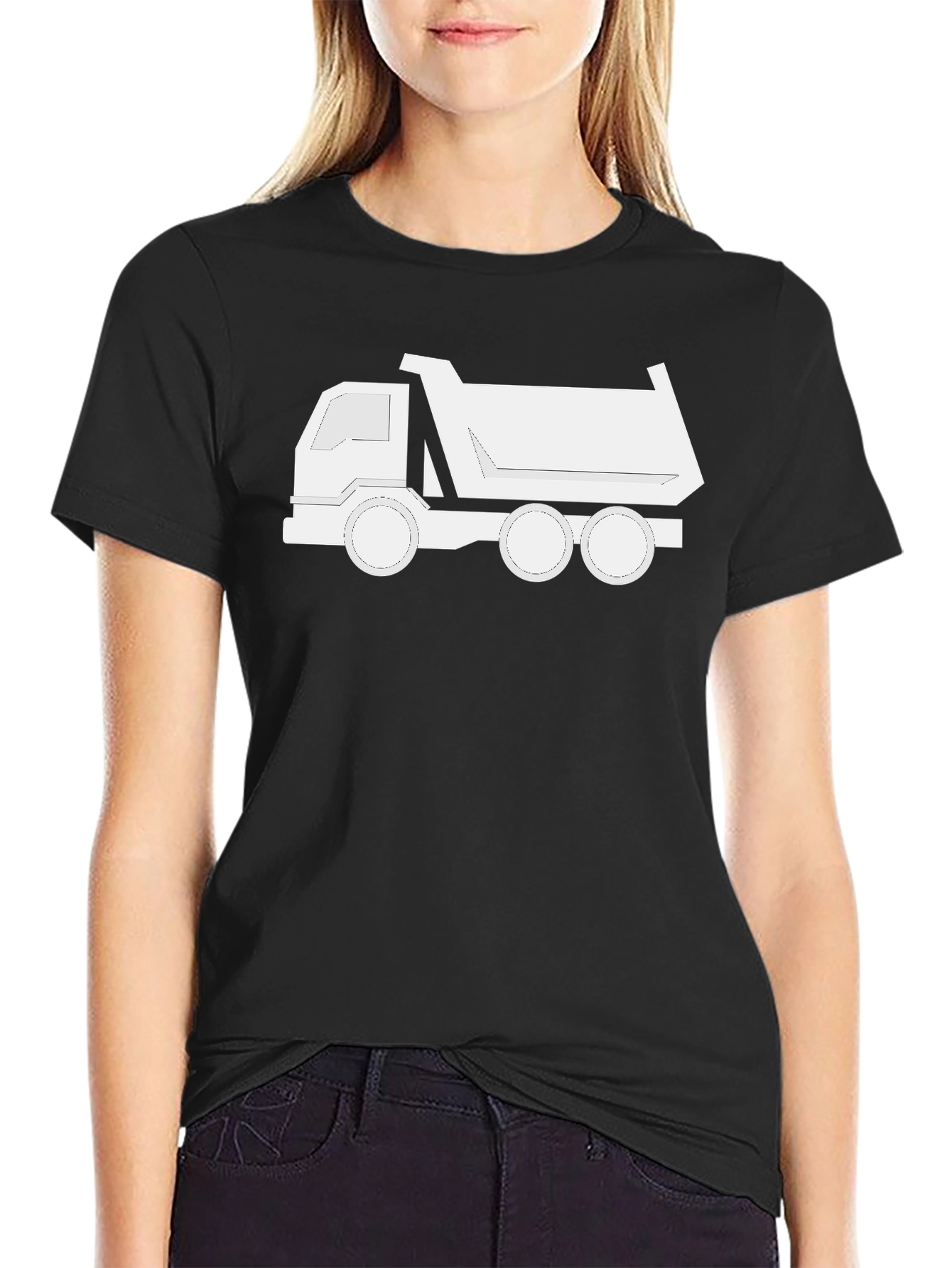 Dump Truck Graphic T-Shirt - Classic Black Cotton Tee