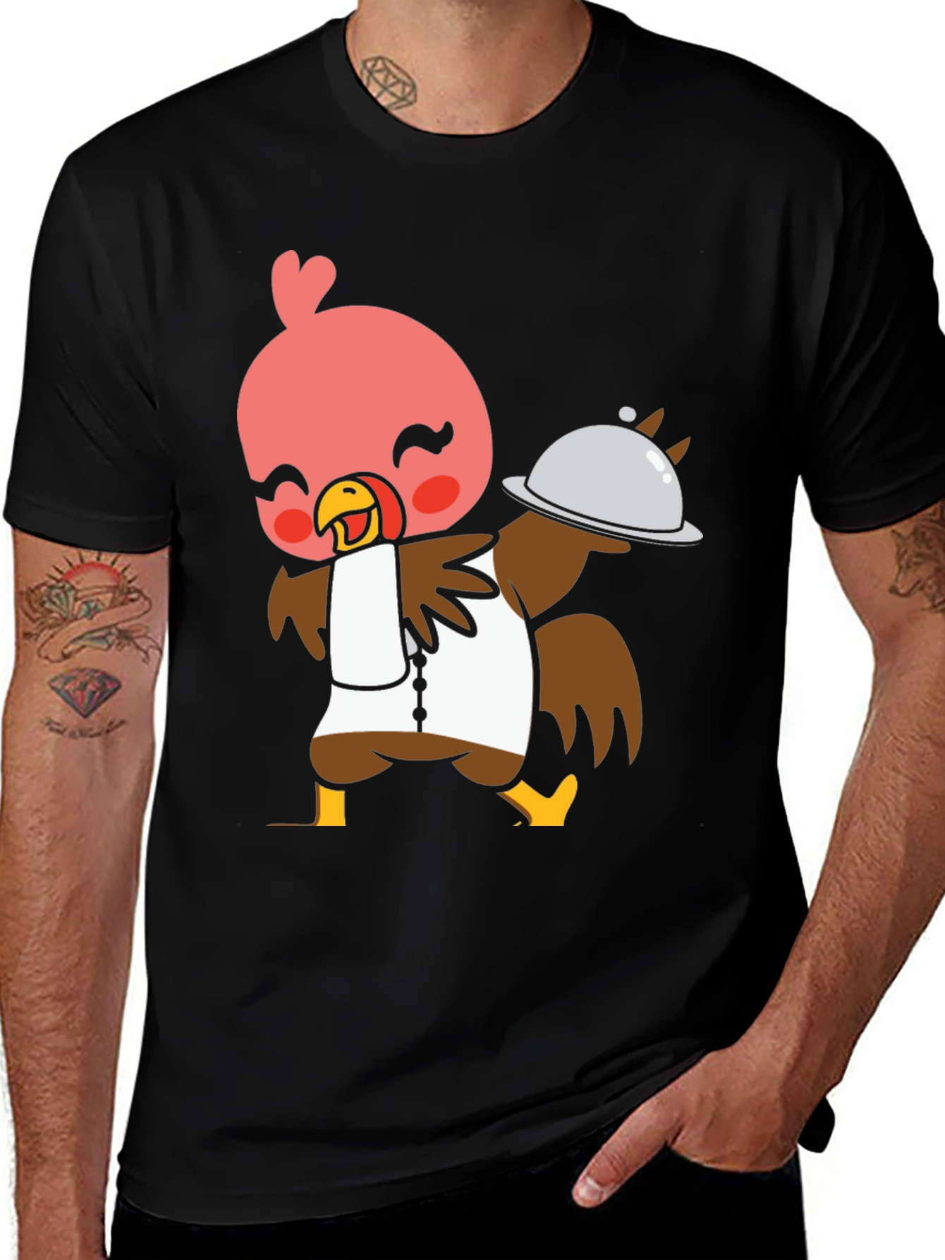 Chef Turkey T-Shirt - Cute Cartoon Bird Design