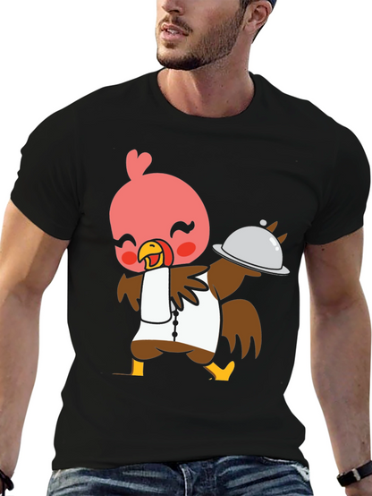 Chef Turkey T-Shirt - Cute Cartoon Bird Design