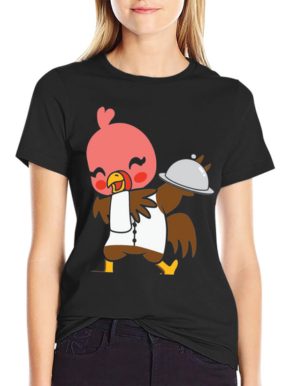 Chef Turkey T-Shirt - Cute Cartoon Bird Design