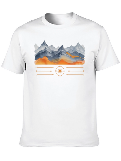 Mountain Compass Graphic T-Shirt - Adventure Awaits!