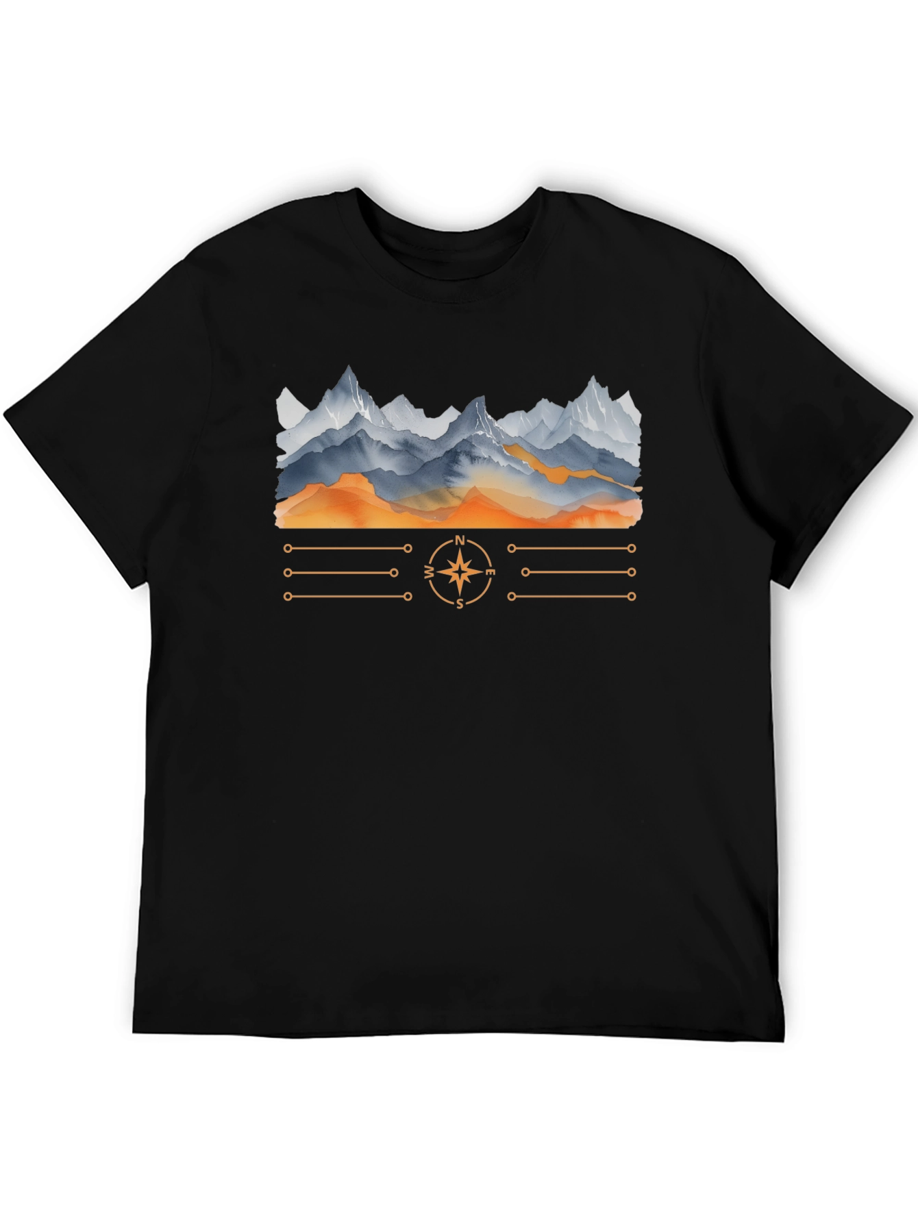 Mountain Compass Graphic T-Shirt - Adventure Awaits!