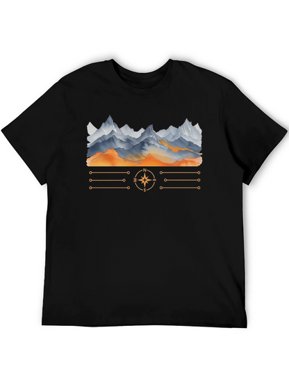 Mountain Compass Graphic T-Shirt - Adventure Awaits!