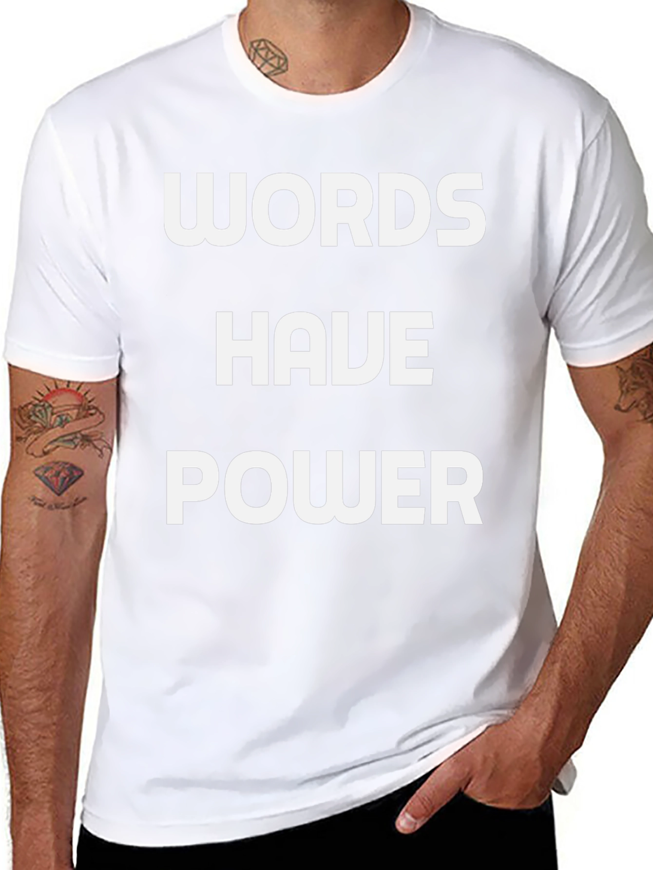 Words Have Power Black Graphic T-Shirt