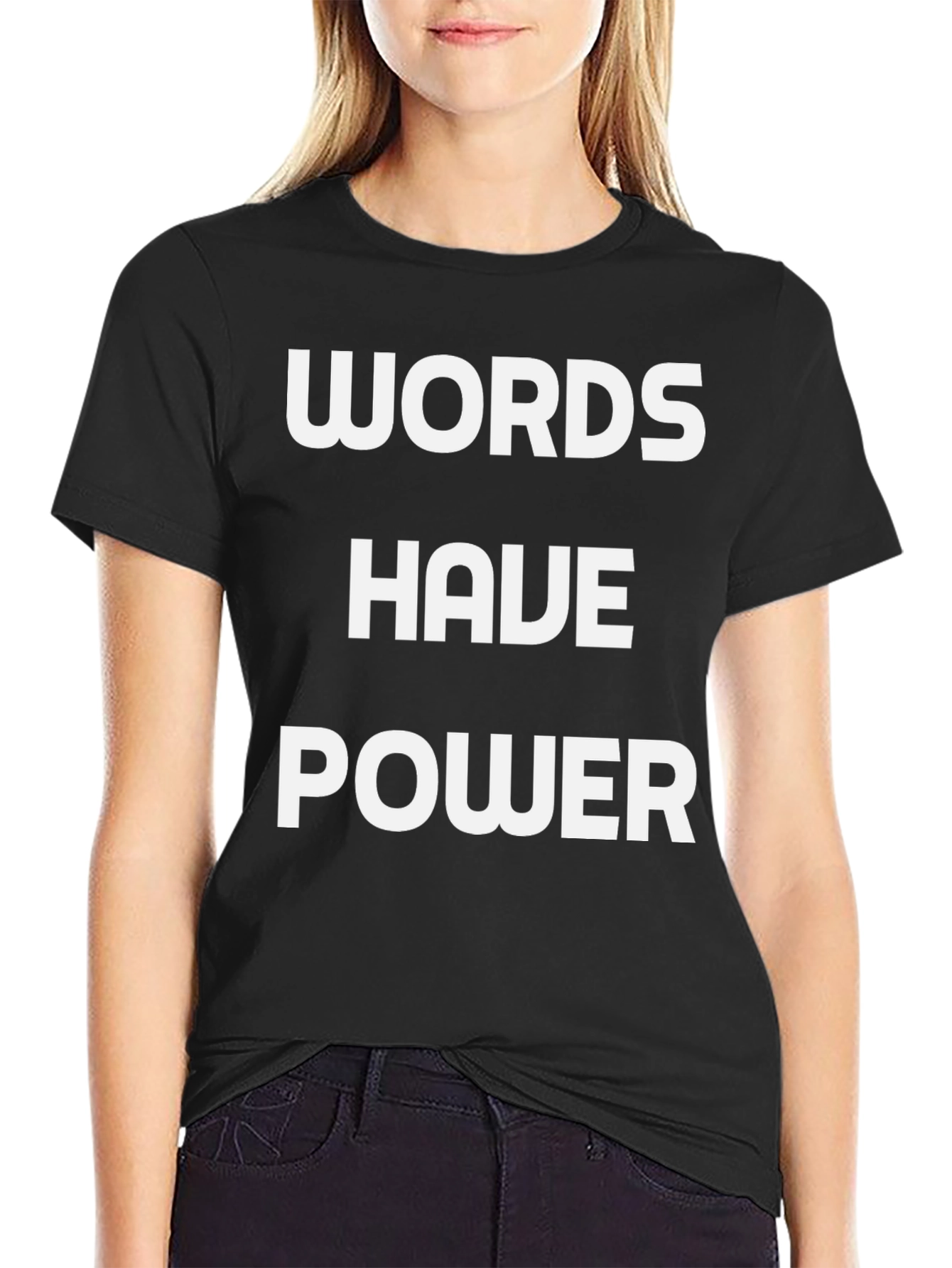Words Have Power Black Graphic T-Shirt