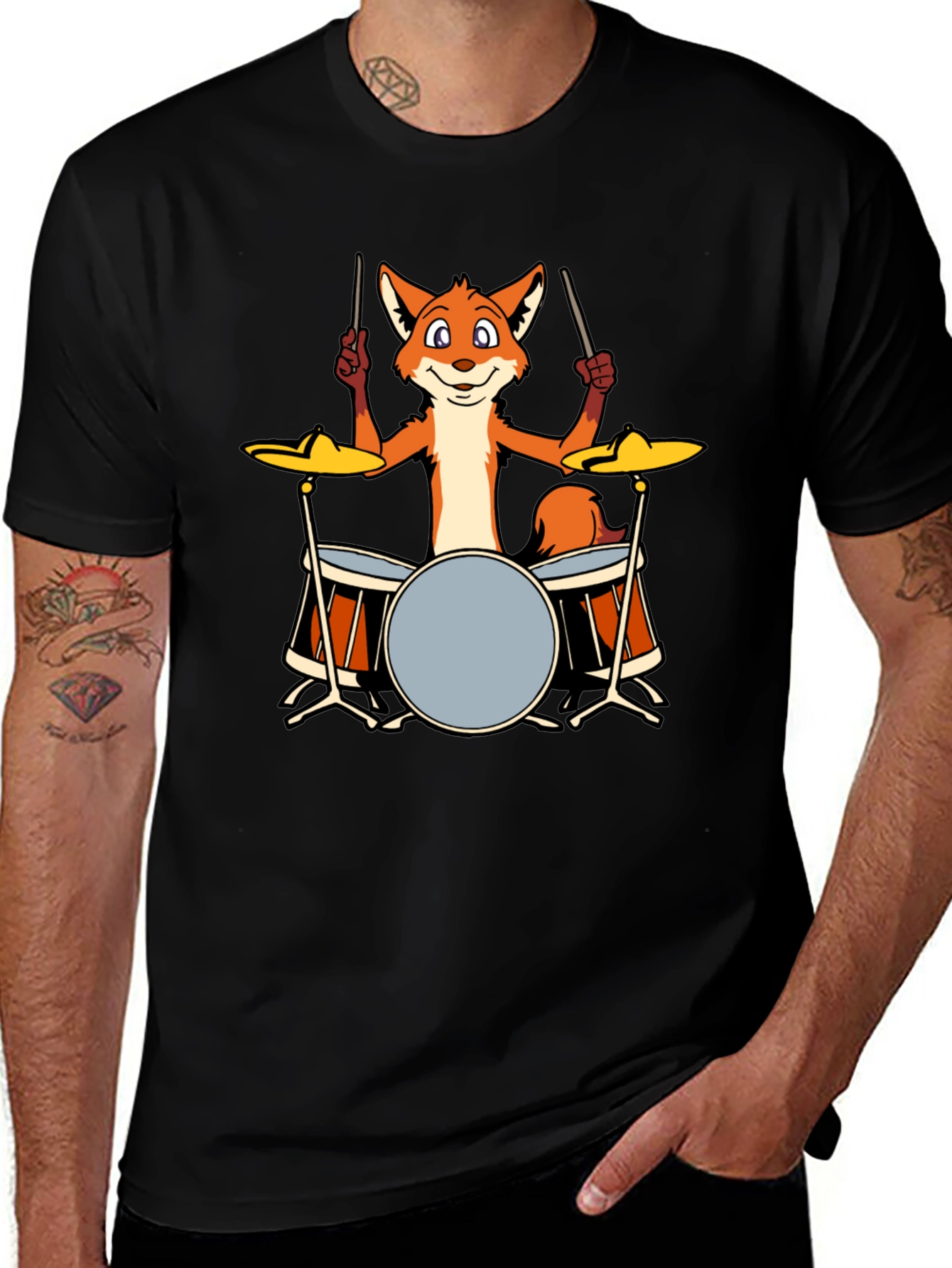 Fox Drummer T-Shirt - Black