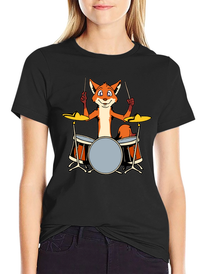 Fox Drummer T-Shirt - Black