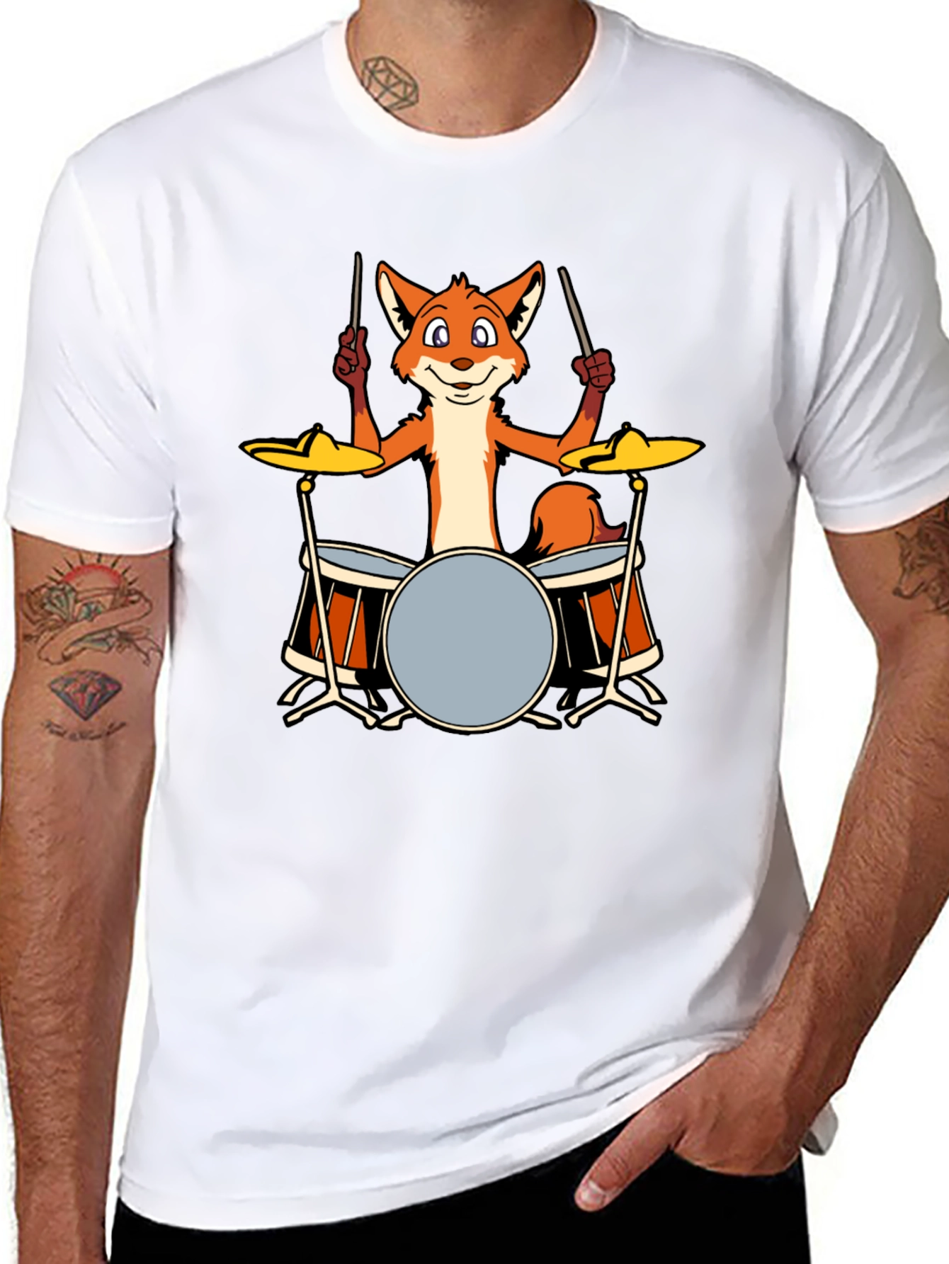 Fox Drummer T-Shirt - Black