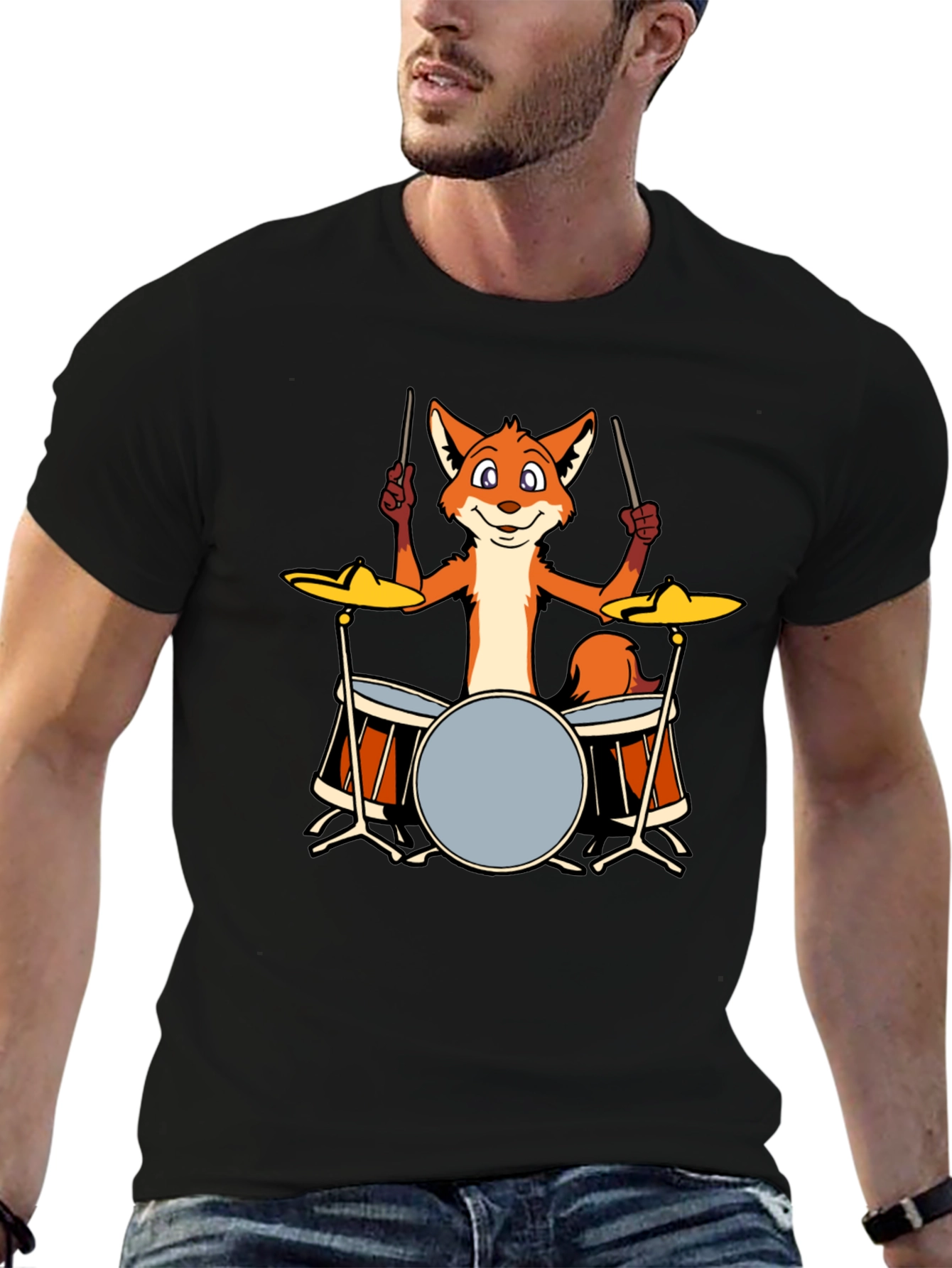 Fox Drummer T-Shirt - Black