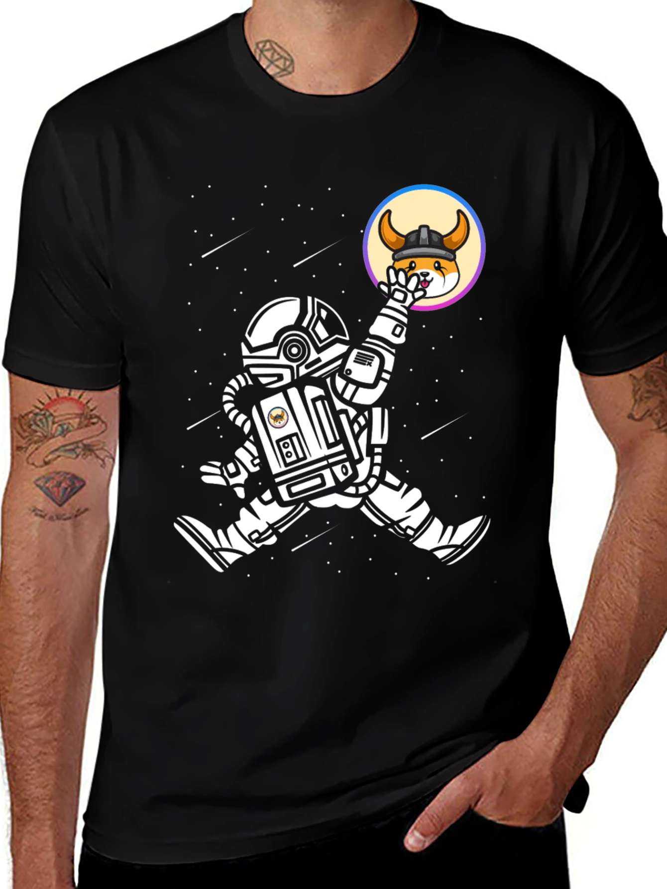 Astronaut Doge Viking Helmet T-Shirt