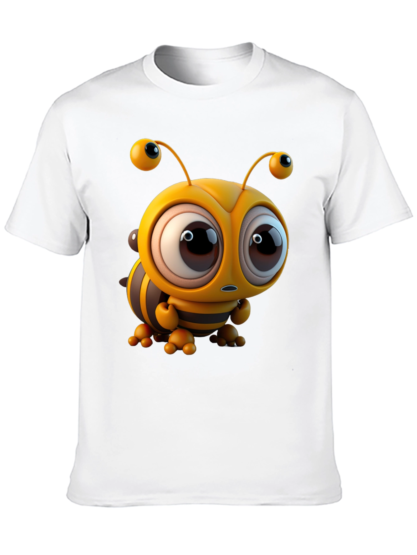 Cute Cartoon Bee Graphic Tee - Unisex Black T-Shirt