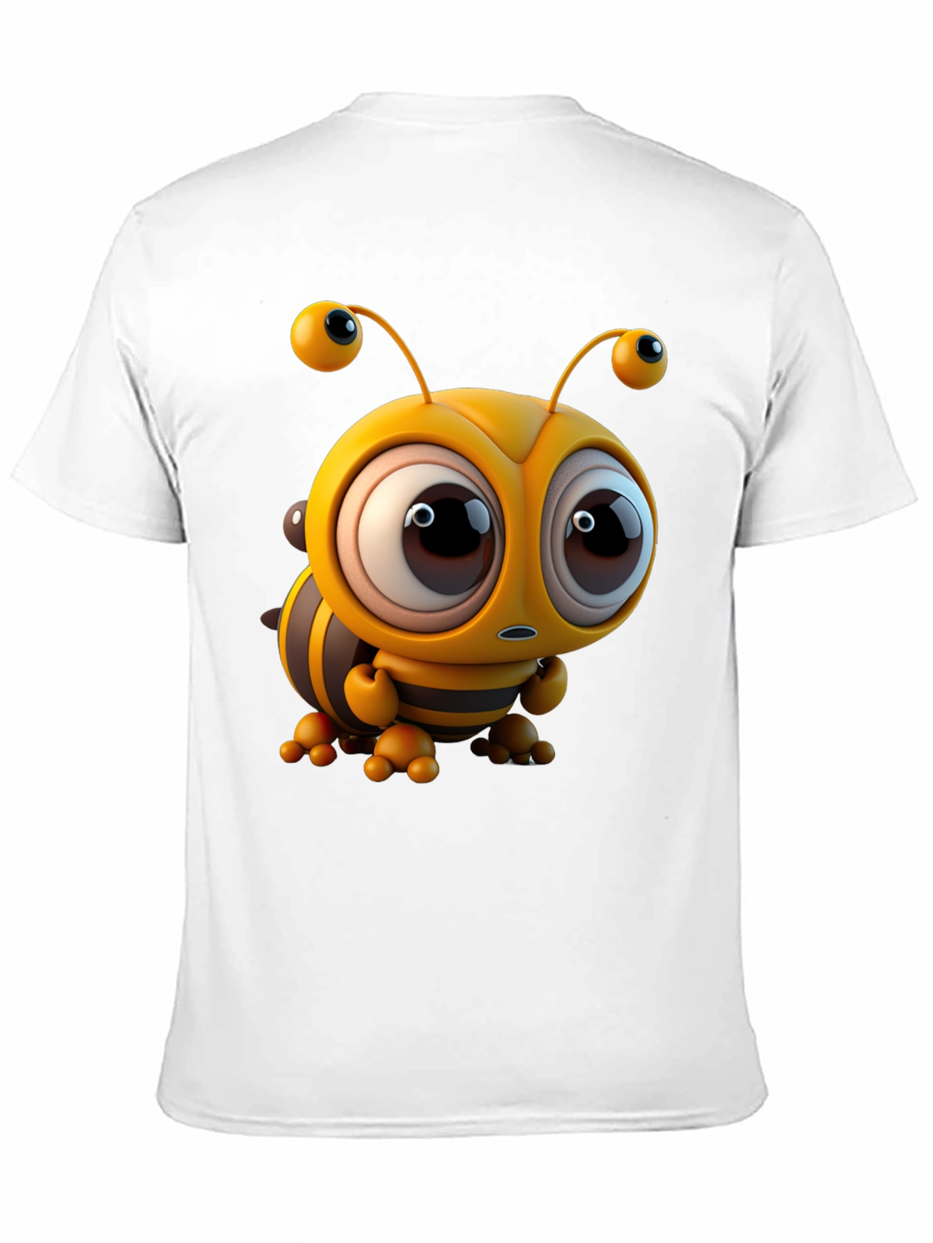 Cute Cartoon Bee Graphic Tee - Unisex Black T-Shirt