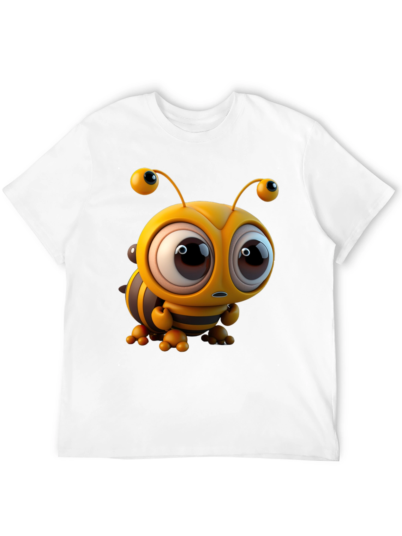 Cute Cartoon Bee Graphic Tee - Unisex Black T-Shirt