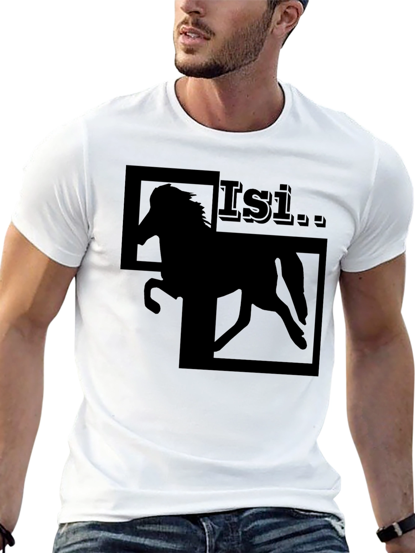 Black Horse Graphic T-Shirt - Isi Stallion Design