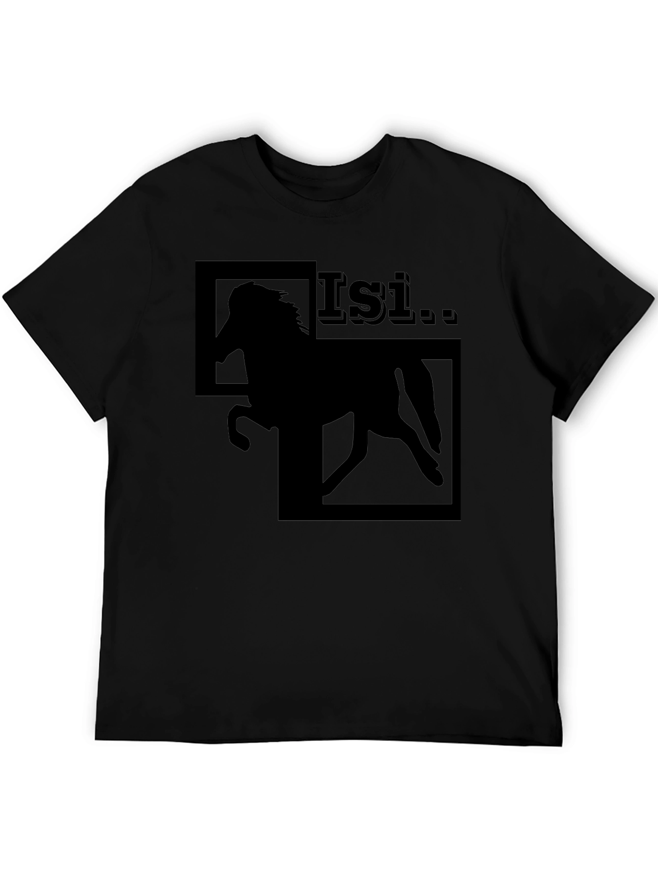 Black Horse Graphic T-Shirt - Isi Stallion Design