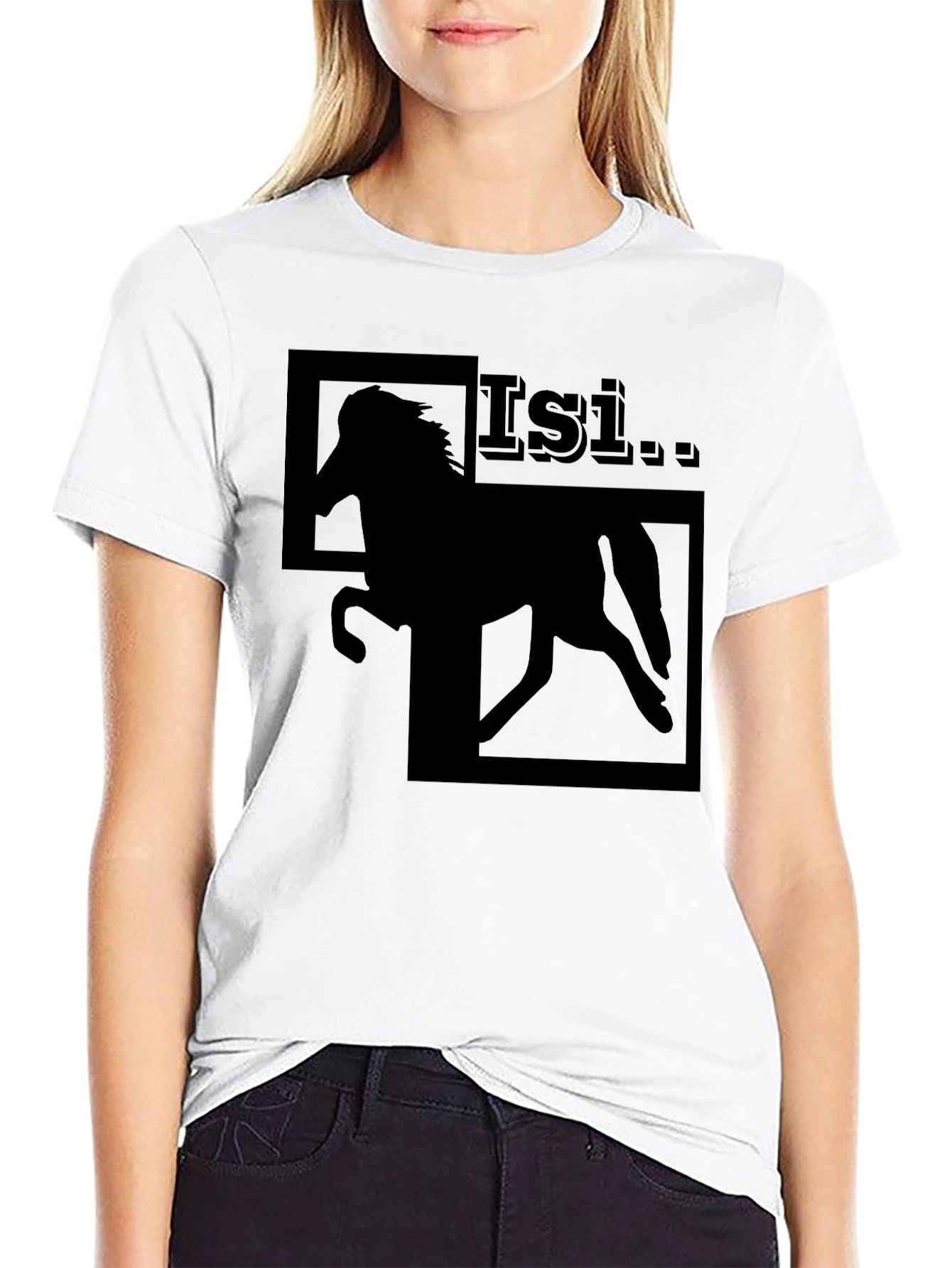 Black Horse Graphic T-Shirt - Isi Stallion Design