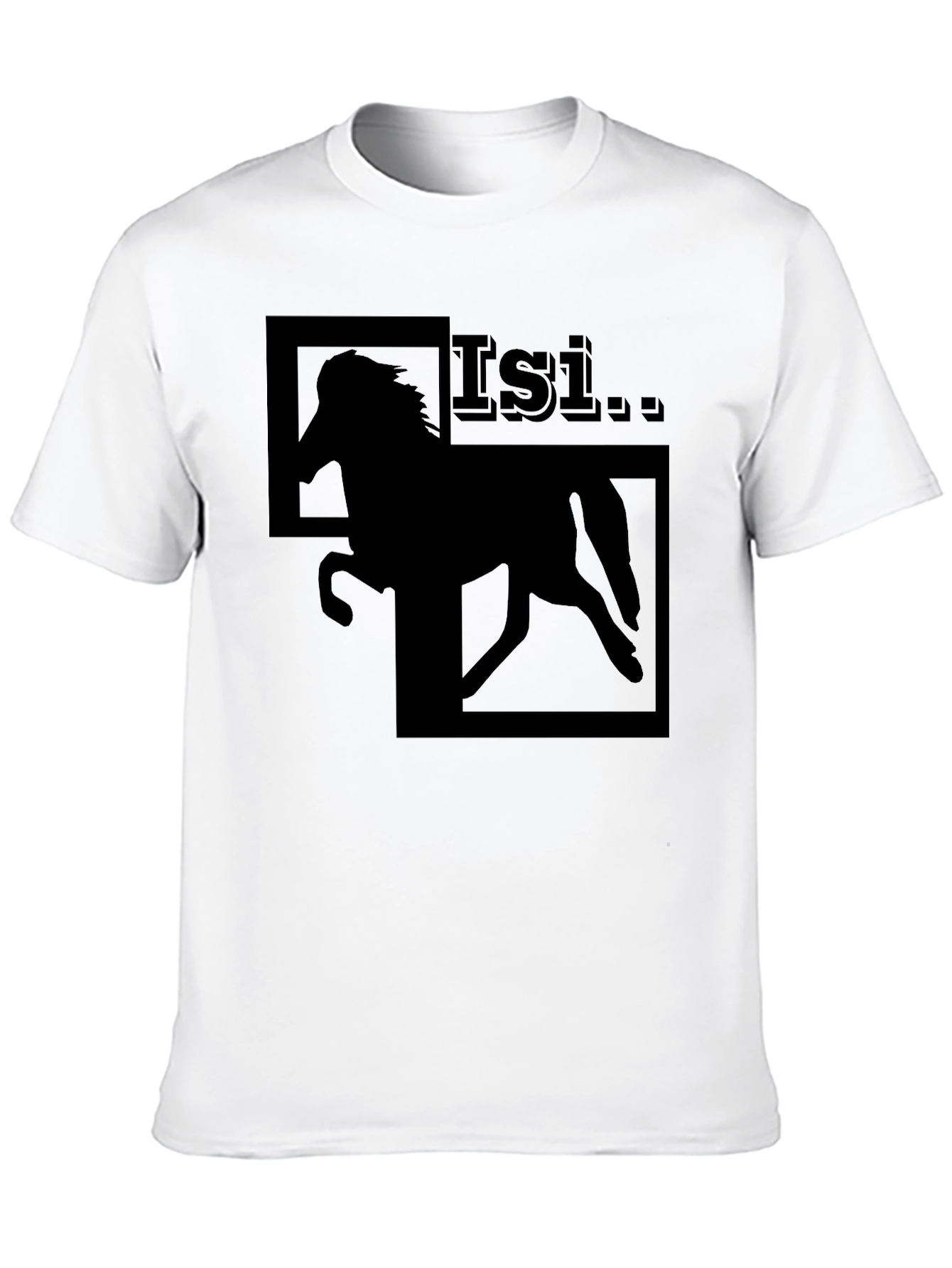 Black Horse Graphic T-Shirt - Isi Stallion Design