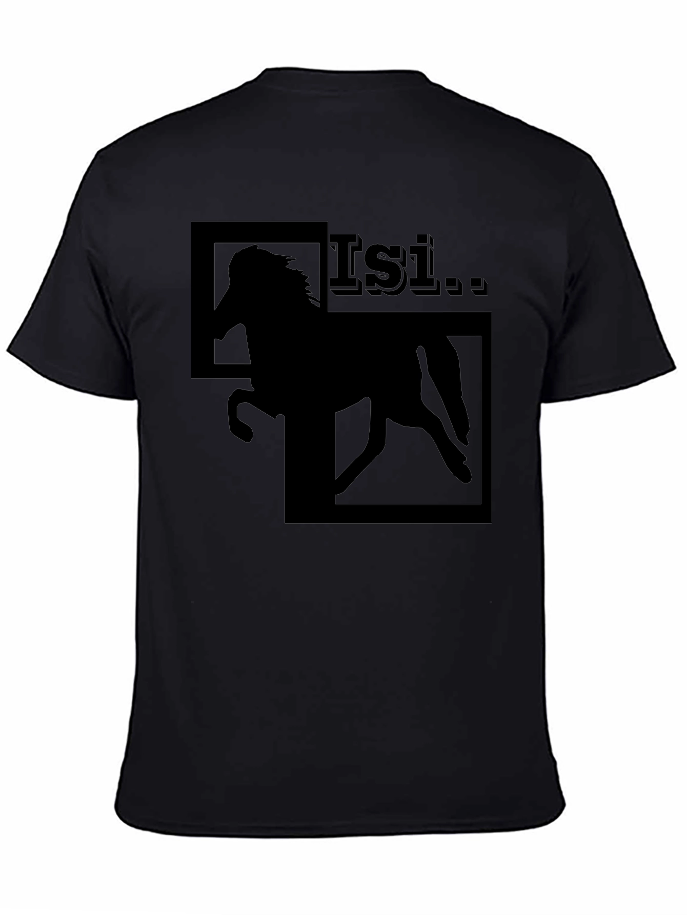 Black Horse Graphic T-Shirt - Isi Stallion Design