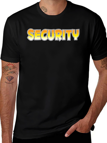 Security Graphic Tee - Black Cotton T-Shirt