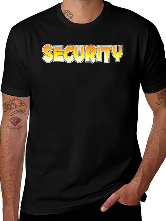 Security Graphic Tee - Black Cotton T-Shirt