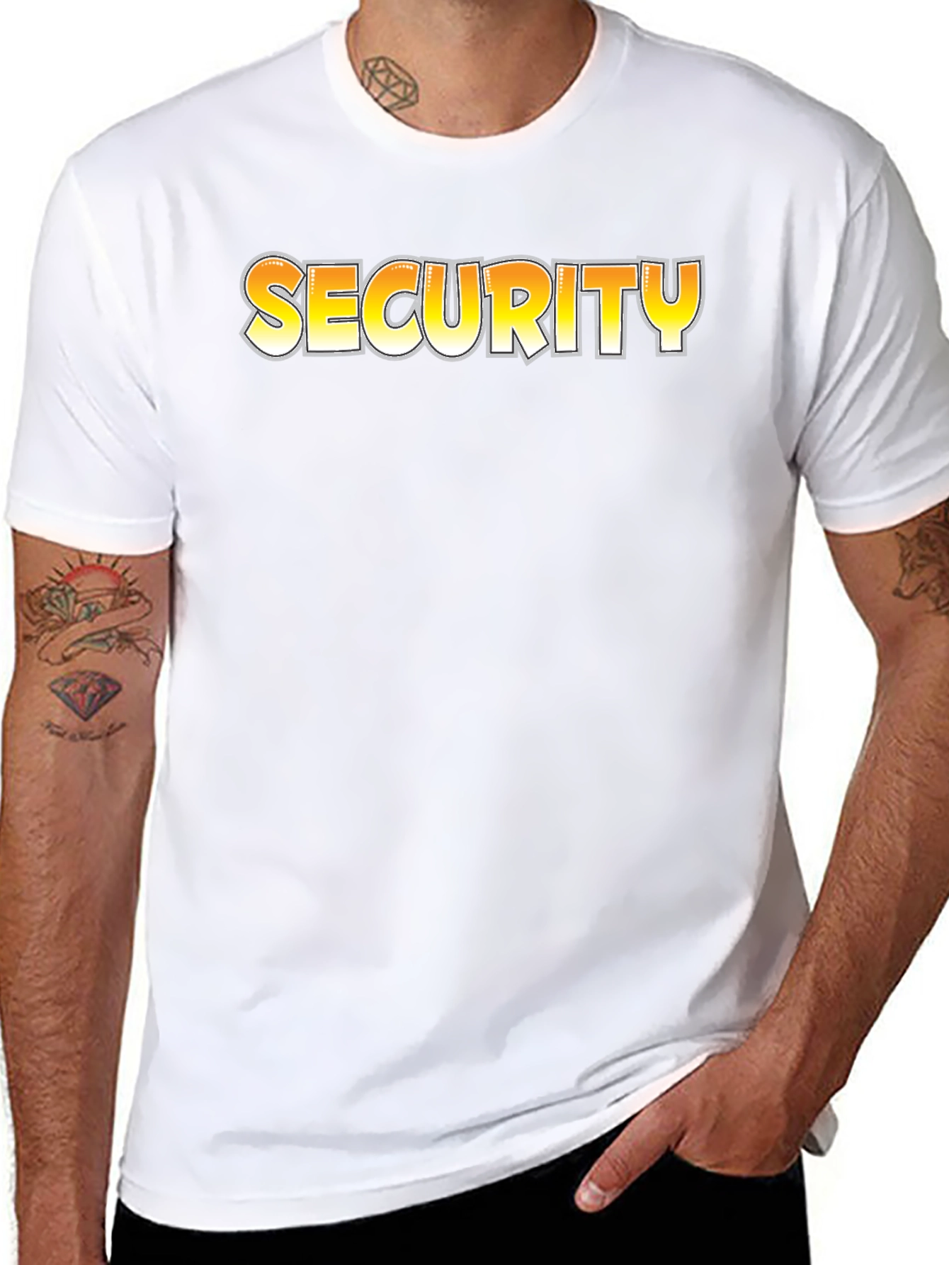 Security Graphic Tee - Black Cotton T-Shirt